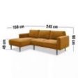 SOFA MEXICO 2PER M/CHAIS OKKER