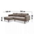 SOFA MEXICO 2PERS M/CHAISELONG WAVE70 SAND