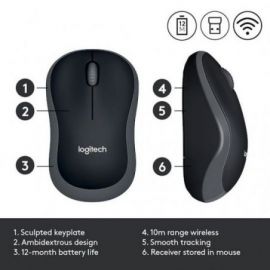 LOGITECH TRÅDLØS MUS M185 GRÅ