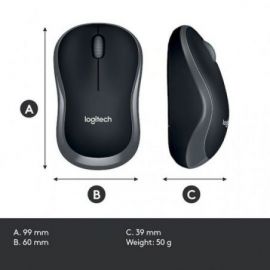 LOGITECH TRÅDLØS MUS M185 GRÅ