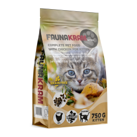 Faunakram - 750g dry food with chicken for kittens - 750g