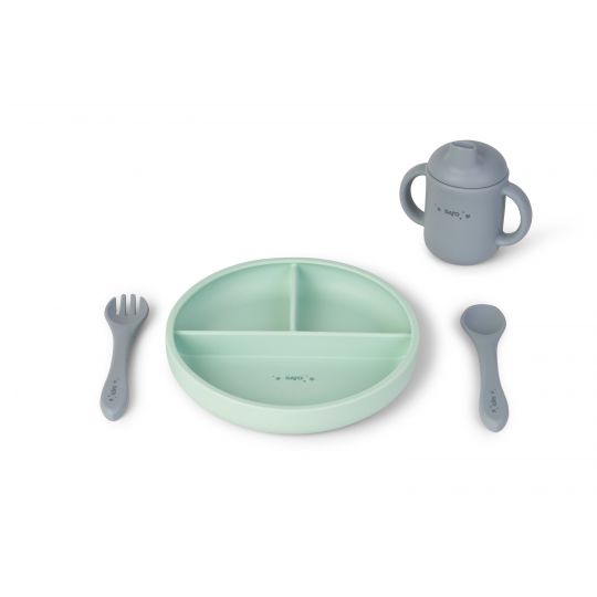 SARO Baby - Food and Fun Silicone Spisesæt Mint