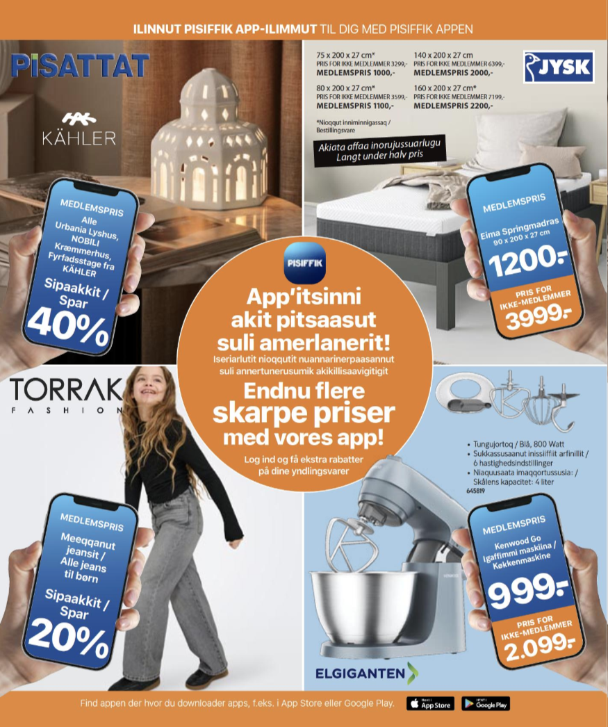 Tilbudsavis – Pisattat, JYSK, Torrak Fashion og Elgiganten